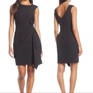 Side Drape Laguna Crepe Cocktail Dress. Size 6